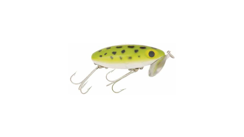 Arbogast Jointed Jitterbug Topwater Lure, 3 1/2in, 5/8 oz, Floating, Frog/White Belly, G670-06