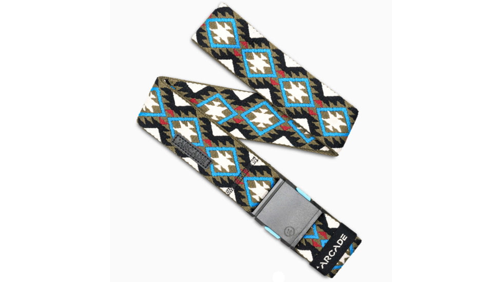 Arcade Belts Vernan Kee Belt, Standard/Standard, 1.5in Width, Oat Turquoise, 30-40 inch, vernan-kee-stretch-b
