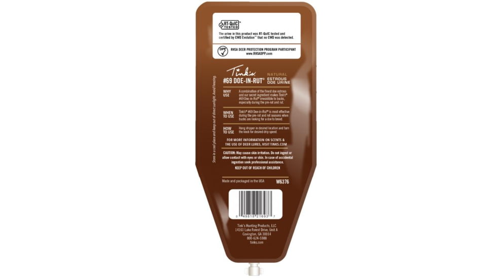 Arcus Hunting Tinks Disposable Scent Dripper - No 69 Doe In Rut, 3oz, W6376