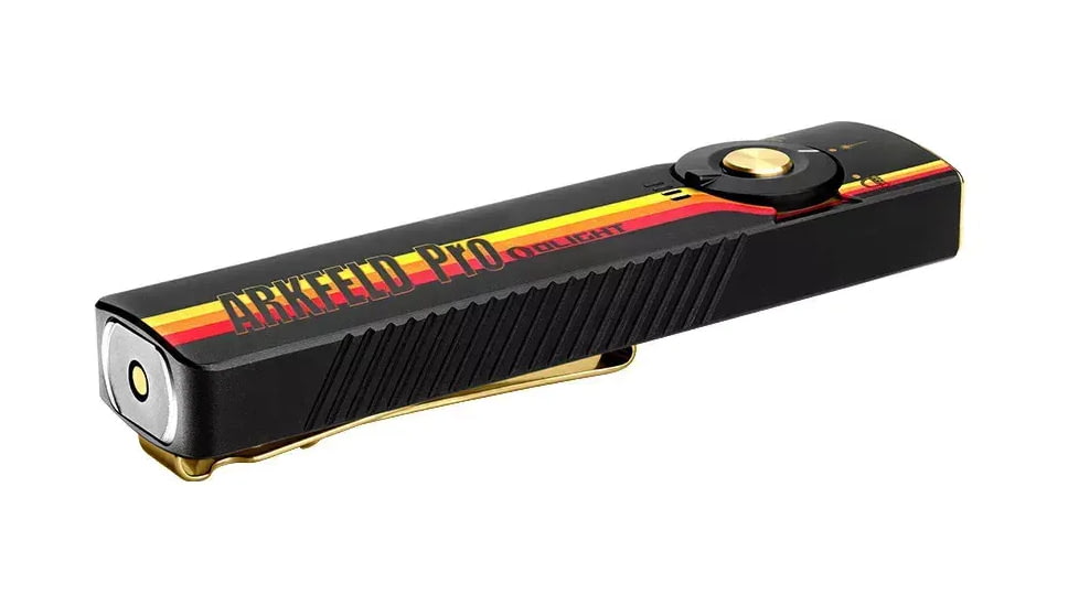 Olight Arkfeld Pro Black/Racing Stripes 1/15/100/420/1,300 Lumens, White LED, Green Laser, UV Light, ARKFELD-PRO-C3R-RSC