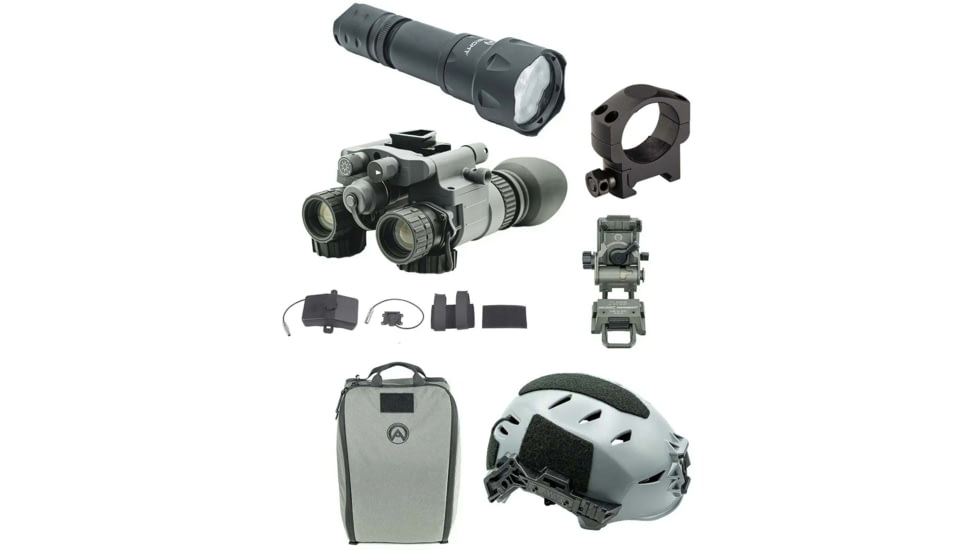 Armasight BNVD-40 Ultimate Bundle, Pinnacle Gen 3 Ghost White Phosphor IIT NVG, XL Helmet, Gray