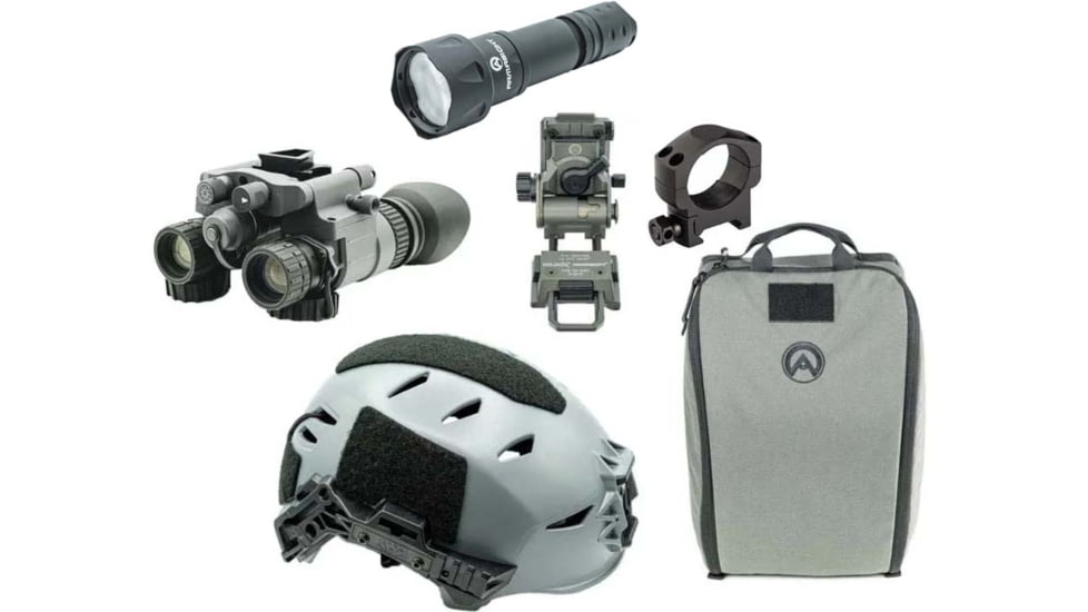 Armasight BNVD-51 1x Gen 3 IIT, Dual-Channel Night Vision Goggles, White Phosphor IIT, Gray w/Team Wendy EXFIL LTP Bump Helmet Rail 3.0, Armasight Gray, XL