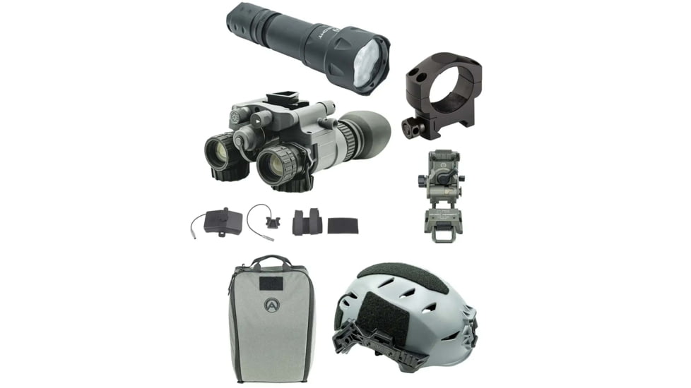 Armasight BNVD-51 Ultimate Bundle, Gen 3 Ghost White Phosphor IIT NVG, XL Helmet, Gray