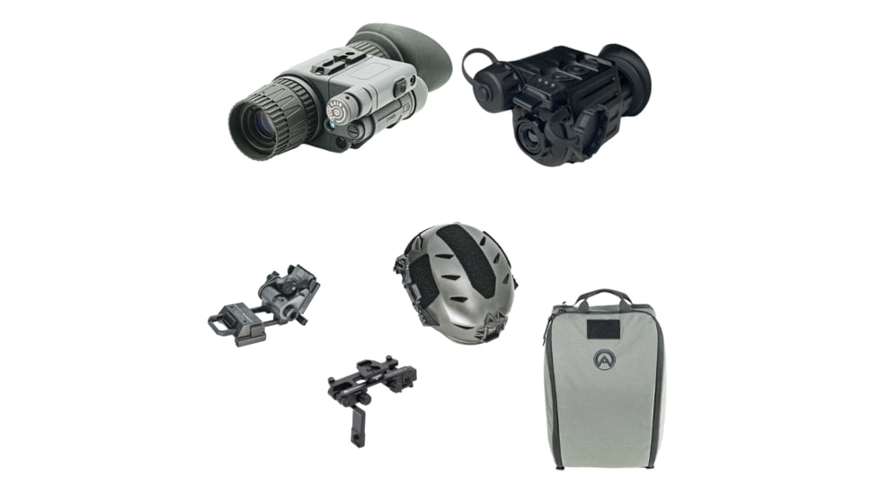 Armasight MNVD-51/Sidekick Bundle, Pinnacle Gen 3 Ghost White Phosphor IIT NVM, 320 TMM, M/L Helmet, Gray