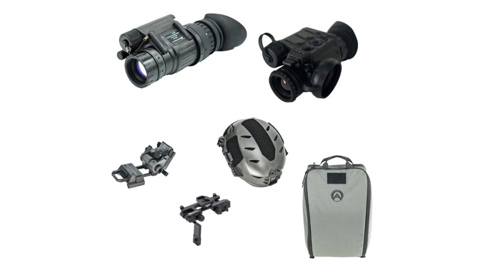 Armasight PVS-14/Sidekick Bundle, Pinnacle 2376 Gen 3 Ghost White Phosphor IIT NVM - Black, 640 TMM, M/L Helmet