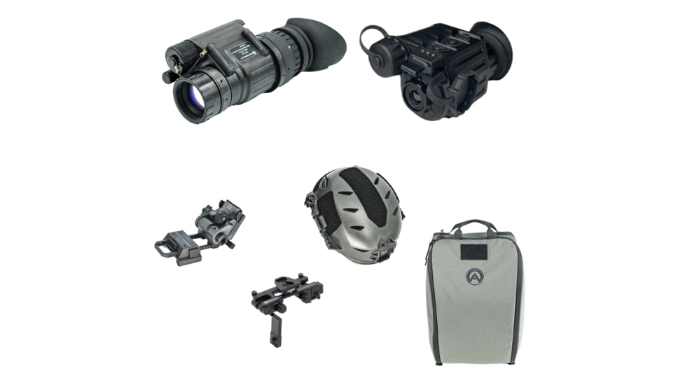 Armasight PVS-14/Sidekick Bundle, Pinnacle Gen 3 Ghost White Phosphor IIT NVM - Black, 320 TMM, XL Helmet