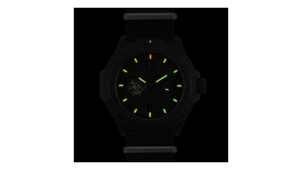 Armourlite Caliber Series Automatic Blackout Watch with Black Nylon Band, Black AL1204