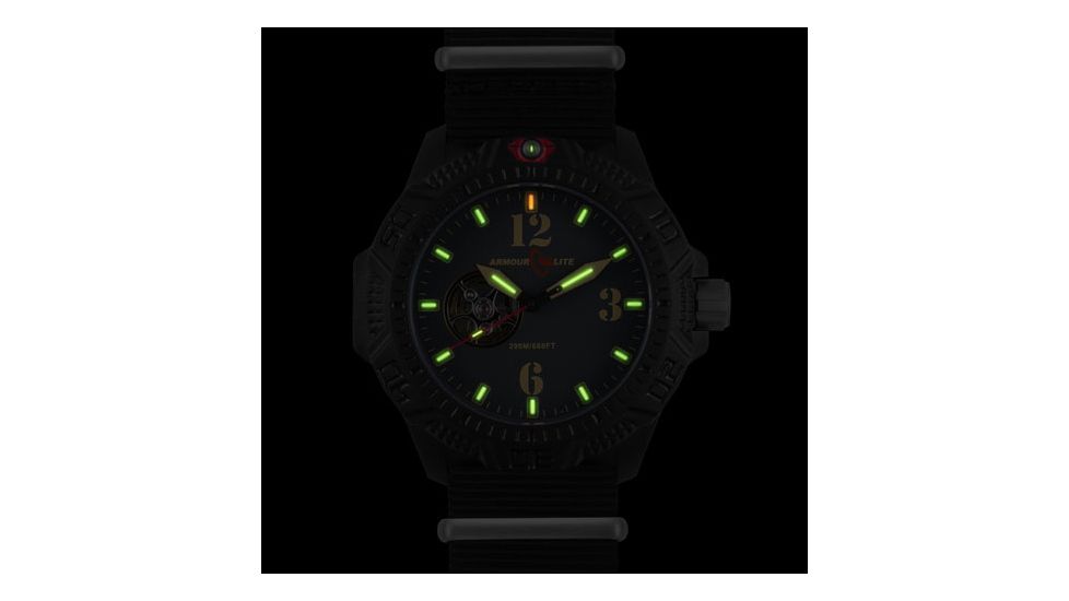 Armourlite Caliber Series Automatic Watch with Black Nylon Band, Black AL1201