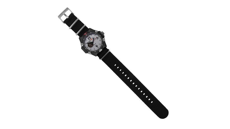 Armourlite Caliber Series Automatic White Dial Watch with Black Nylon Band, White AL1202