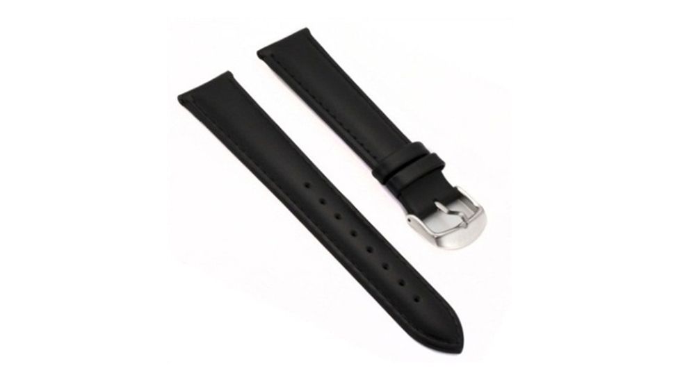 Armourlite Captain Field Watch Band - Leather, Black, Silver Buckle, Small AL300LS