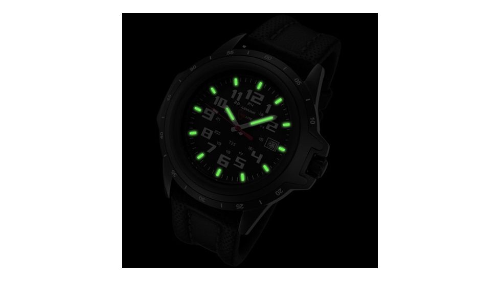 Armourlite ColorBurst Shatterproof Scratch Resistant Glass Green Tritium Watch, Black/White, Small AL210