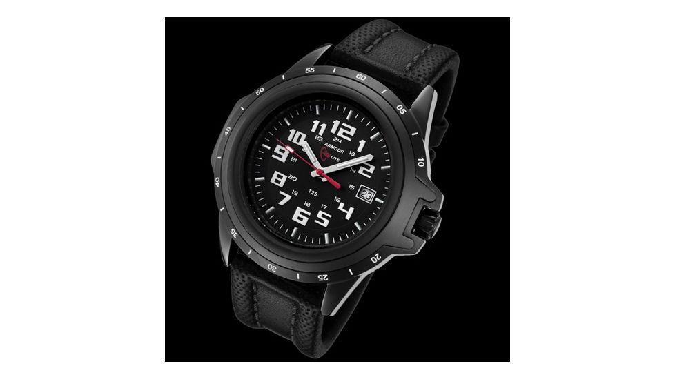 Armourlite ColorBurst Shatterproof Scratch Resistant Glass Green Tritium Watch, Black/White, Small AL210