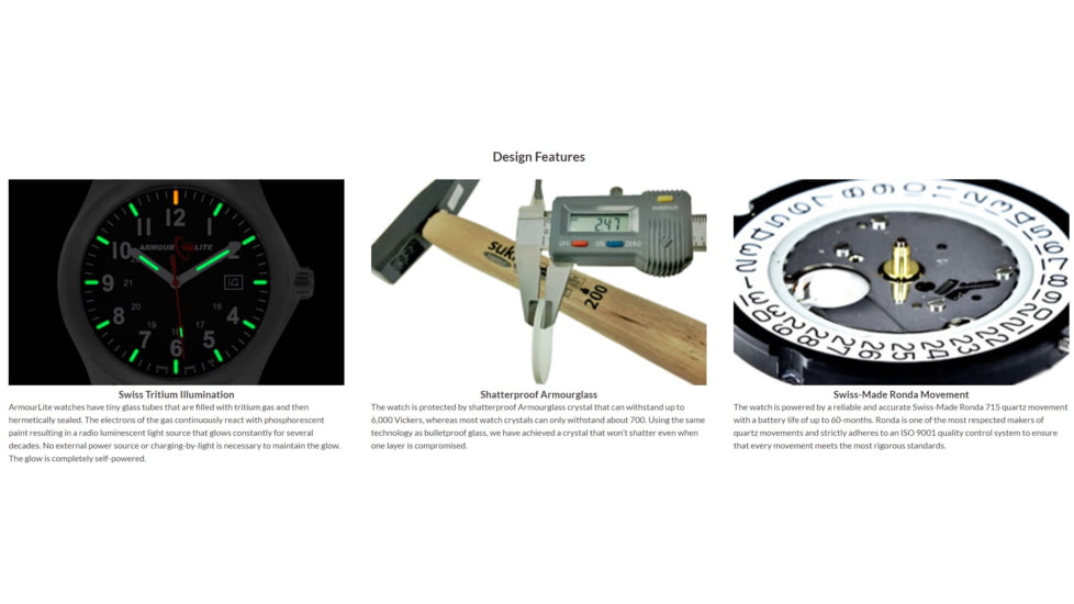 Armourlite Field Series AL102 Swiss Made Tritium Illuminated Watch with Shatterproof Armourglass, Raw Steel Case, Beige Dial, 42mm, AL102
