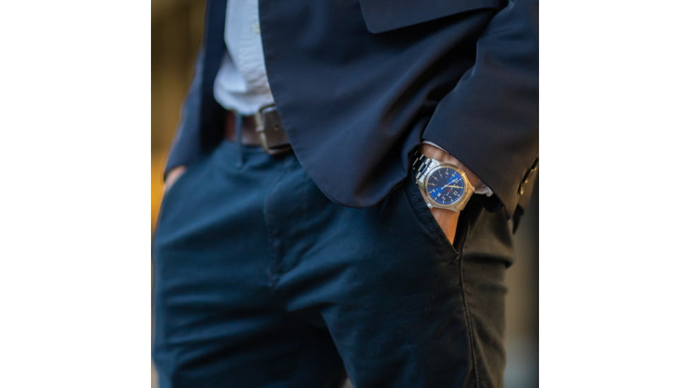 Armourlite Field Series AL103 Swiss Made Tritium Illuminated Watch with Shatterproof Armourglass, Raw Steel Case, Blue Dial, 42mm, AL103