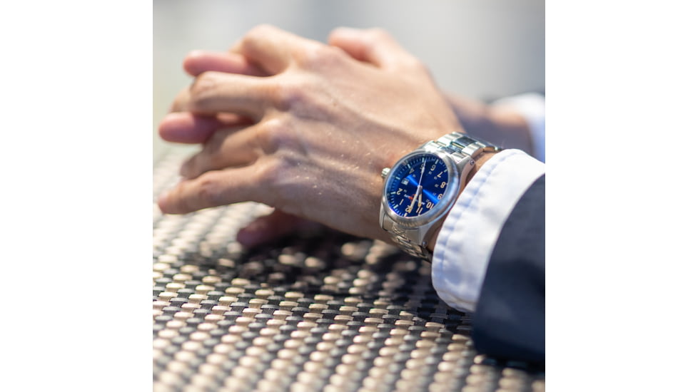 Armourlite Field Series AL103 Swiss Made Tritium Illuminated Watch with Shatterproof Armourglass, Raw Steel Case, Blue Dial, 42mm, AL103