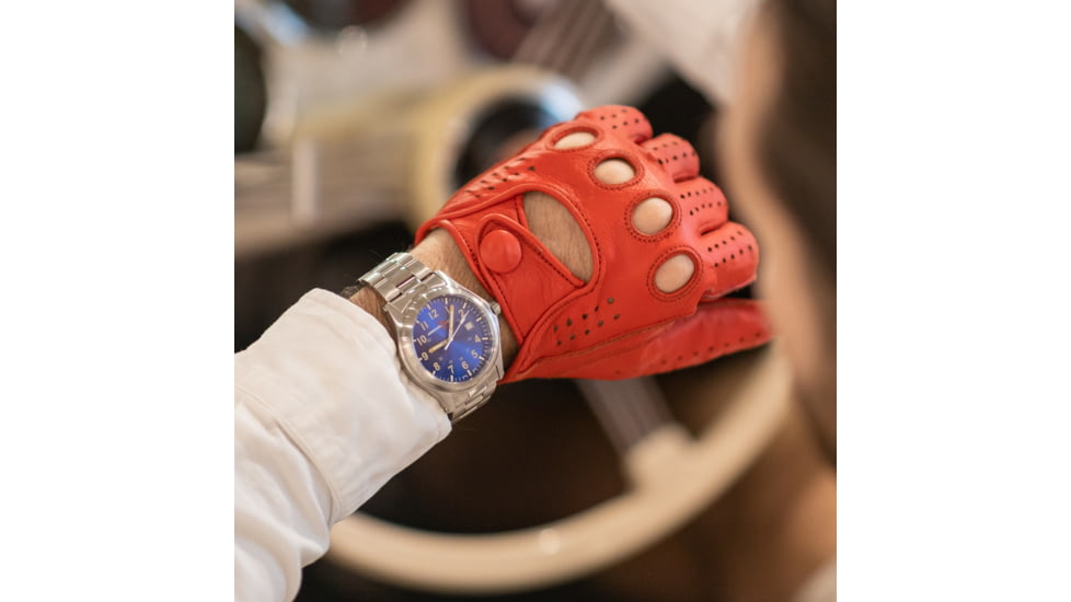 Armourlite Field Series AL103 Swiss Made Tritium Illuminated Watch with Shatterproof Armourglass, Raw Steel Case, Blue Dial, 42mm, AL103