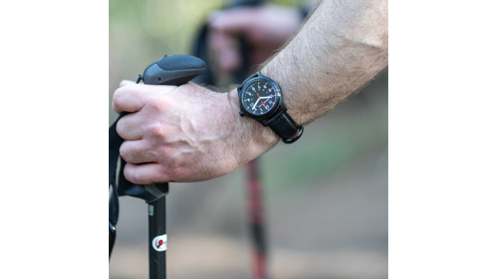 Armourlite Field Series AL114 Swiss Made Tritium Illuminated Watch with Shatterproof Armourglass, Black Case, Black Dial, White Numbers, 42mm, AL114