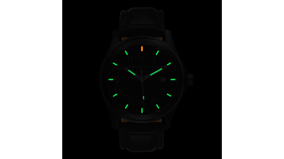 Armourlite Field Series AL115 Swiss Made Tritium Illuminated Watch with Shatterproof Armourglass, Black Case, Blackout Dial, 42mm, AL115