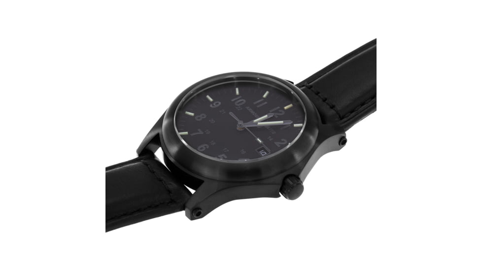Armourlite Field Series AL115 Swiss Made Tritium Illuminated Watch with Shatterproof Armourglass, Black Case, Blackout Dial, 42mm, AL115