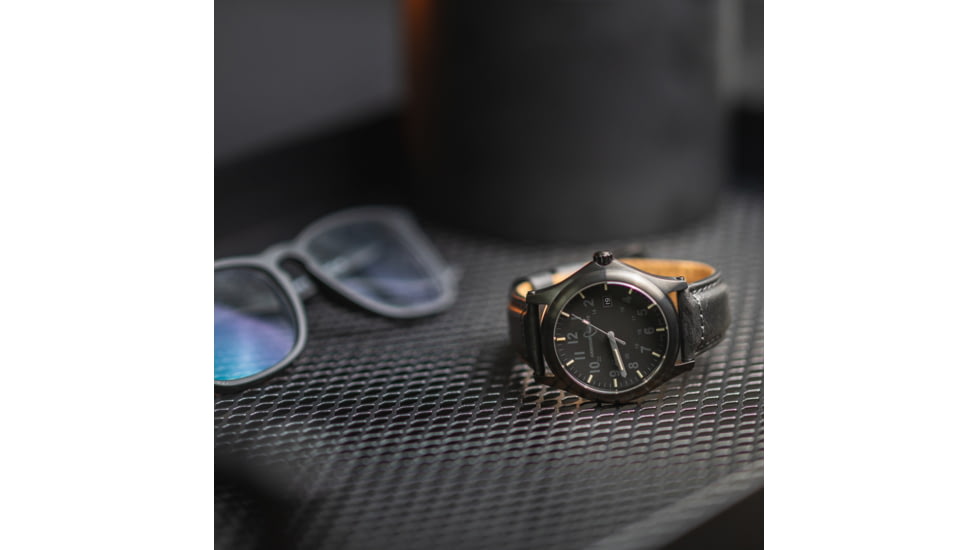 Armourlite Field Series AL115 Swiss Made Tritium Illuminated Watch with Shatterproof Armourglass, Black Case, Blackout Dial, 42mm, AL115