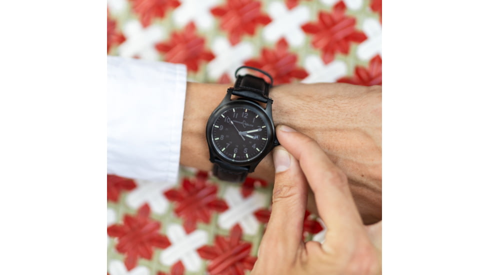 Armourlite Field Series AL115 Swiss Made Tritium Illuminated Watch with Shatterproof Armourglass, Black Case, Blackout Dial, 42mm, AL115