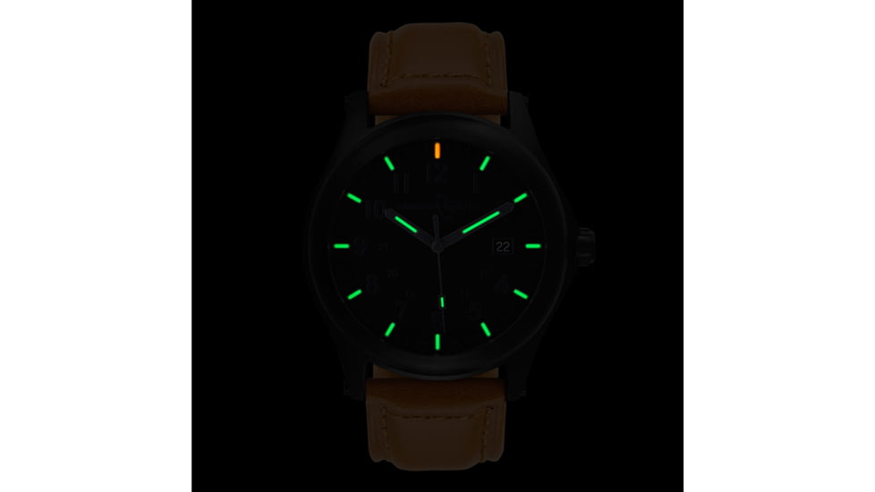 Armourlite Field Series AL125 Swiss Made Tritium Illuminated Watch with Shatterproof Armourglass, Black Case, Blackout Dial, 42mm, AL125