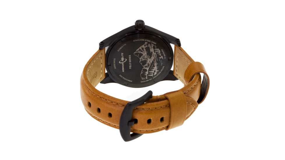 Armourlite Field Series AL125 Swiss Made Tritium Illuminated Watch with Shatterproof Armourglass, Black Case, Blackout Dial, 42mm, AL125