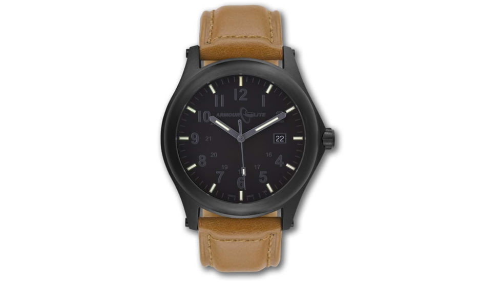Armourlite Field Series AL125 Swiss Made Tritium Illuminated Watch with Shatterproof Armourglass, Black Case, Blackout Dial, 42mm, AL125