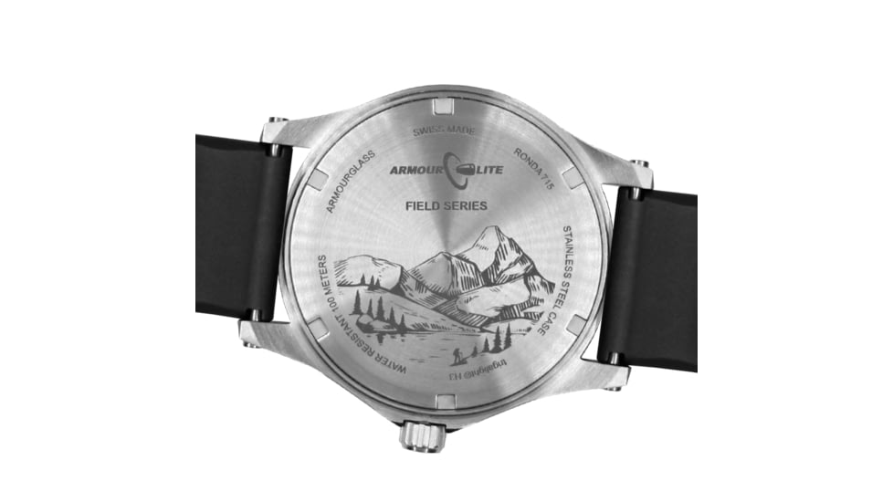 Armourlite Field Series AL133 Swiss Made Tritium Illuminated Watch with Shatterproof Armourglass, Raw Steel Case, Blue Dial, 42mm, AL133