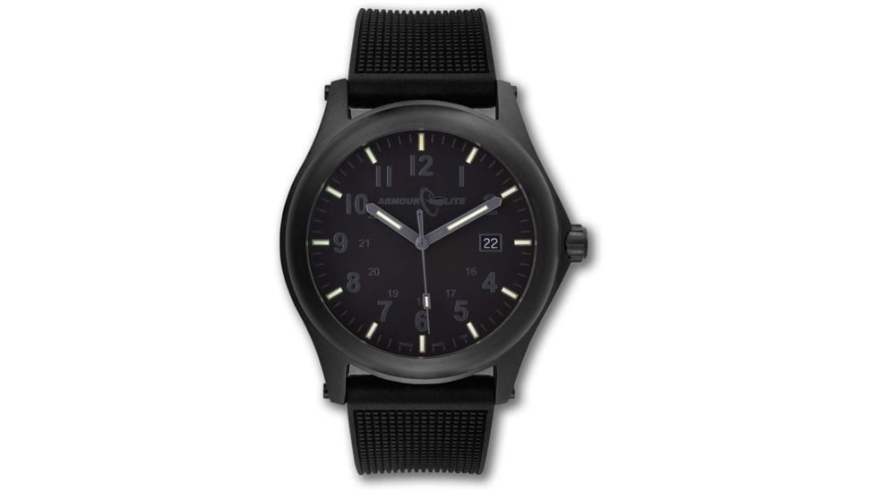 Armourlite Field Series AL135 Swiss Made Tritium Illuminated Watch with Shatterproof Armourglass, Black Case, Blackout Dial, 42mm, AL135