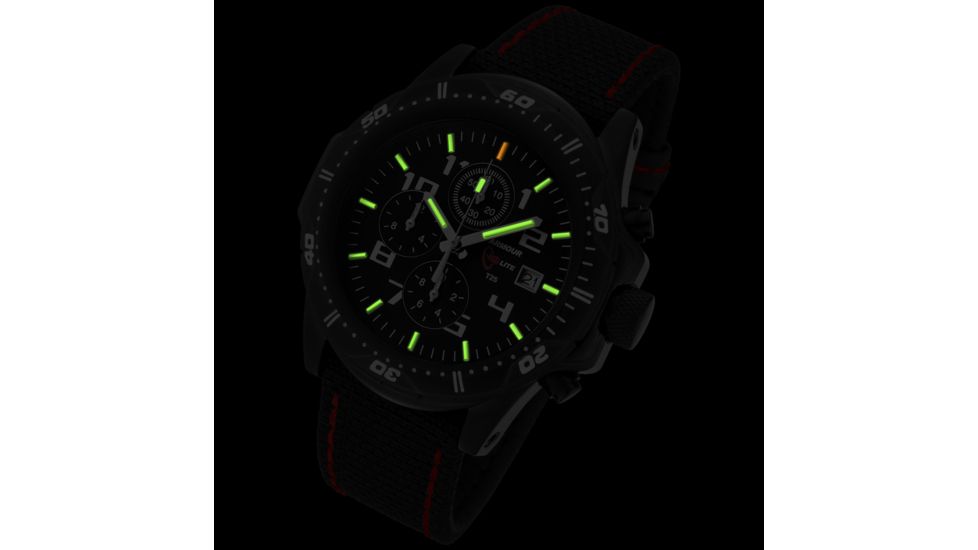 Armourlite Professional Series Chronograph Watch with Kevlar Watch Band, Black, Black-Red, Small AL43-KBR