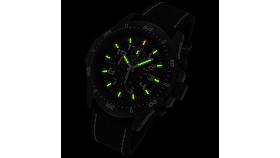 Armourlite Professional Series Chronograph Watch with Kevlar Watch Band, Black, Black-White, Small AL43-KBW