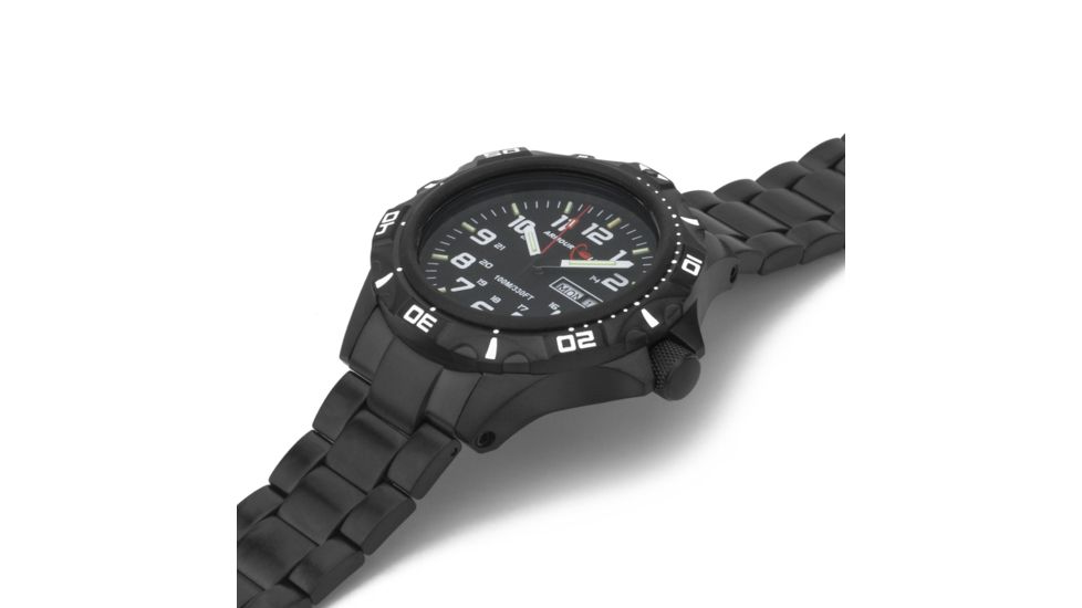 Armourlite Professional Series Tritium Watch, 47mm Case, Ronda 517 Quartz Movement, Black/White AL1402