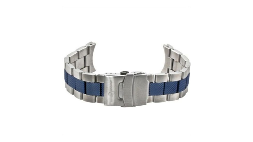 Armourlite Professional Series Watch Band - Textured Stainless Steel, Silver, Blue, Small AL77BND