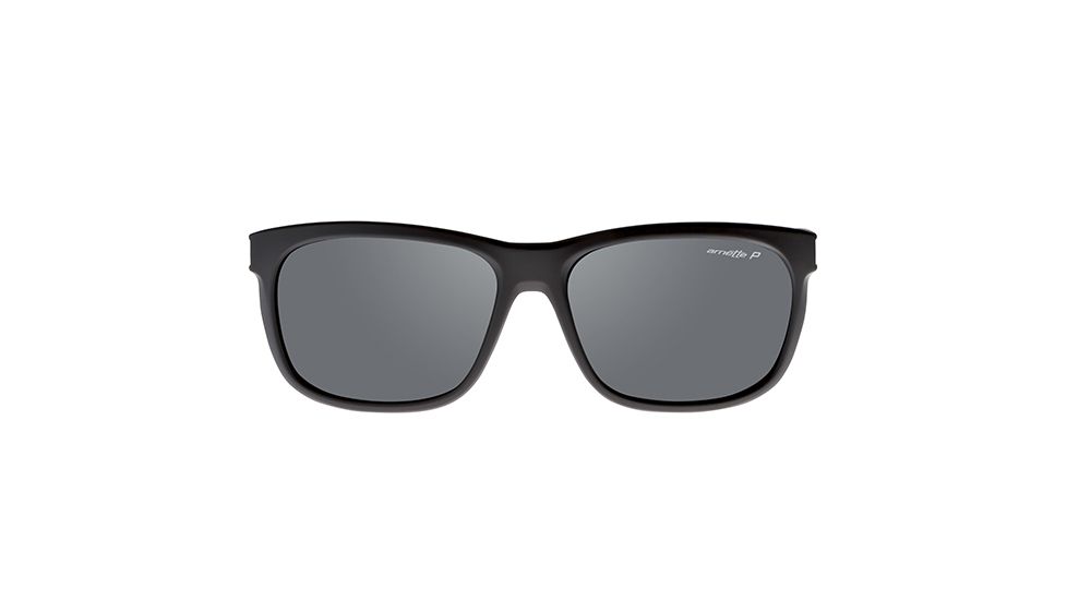 Arnette Slacker Sunglasses, Fuzzy Black Frame, Grey Polarized Lens-AN4196-07