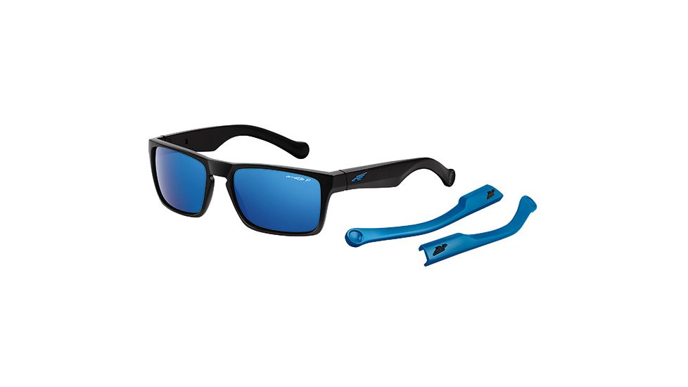 Arnette Specialist Sunglasses, Black Frame, Polarized Blue Mirror Lens-AN4204-01