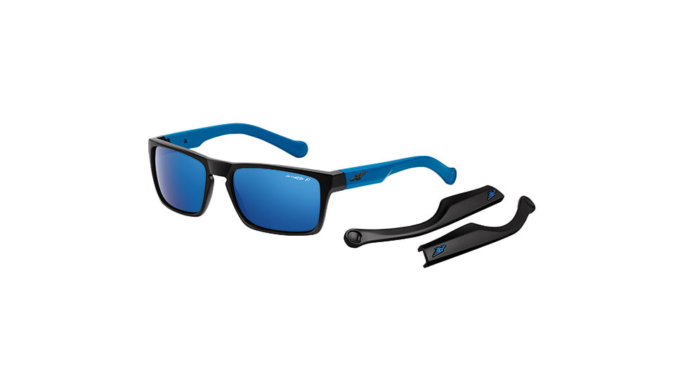 Arnette Specialist Sunglasses, Black Frame, Polarized Blue Mirror Lens-AN4204-01