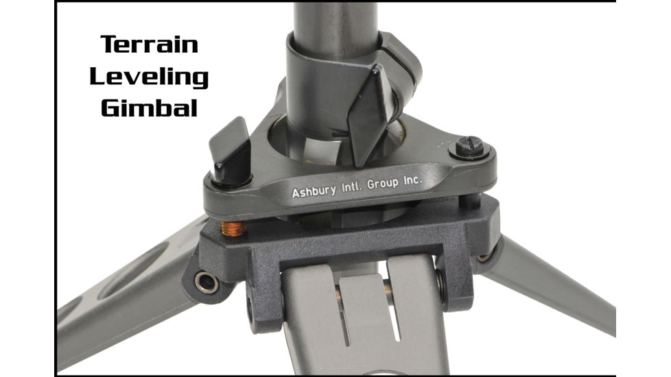 Ashbury Precision Ordnance TACT3, Accupoint Compact Tactical Tripod w/Detachable Base Plate, Tactical Gray 600-41V-0007-00