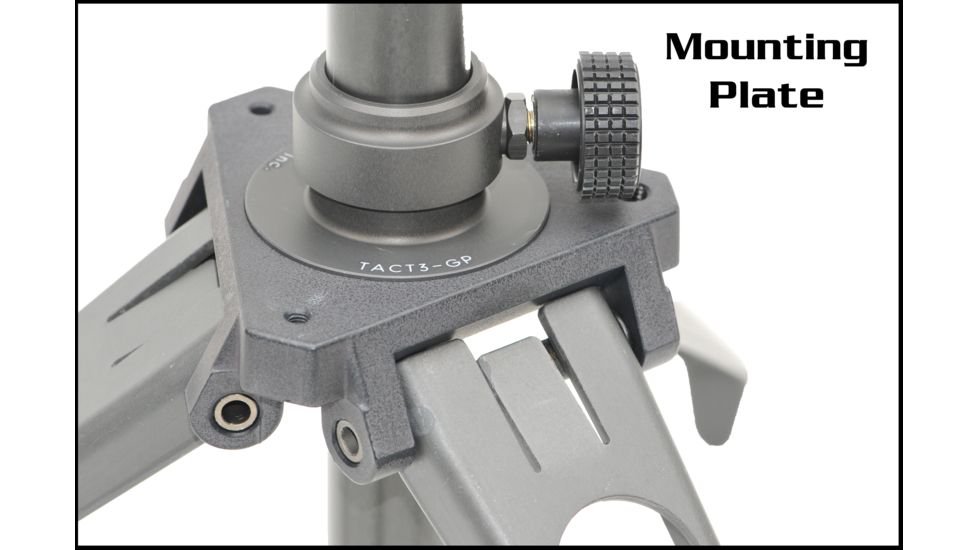 Ashbury Precision Ordnance TACT3-GP, General Purpose Compact Tactical Tripod w/Detachable Base Plate, Tactical Gray 600-41V-0004-00