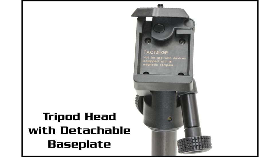 Ashbury Precision Ordnance TACT3-GP, General Purpose Compact Tactical Tripod w/Detachable Base Plate, Tactical Gray 600-41V-0004-00