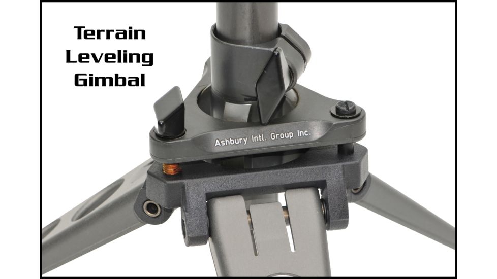 Ashbury Precision Ordnance TACT3-S, Spectre Compact Tactical Tripod w/Detachable Base Plate, Tactical Gray, NSN 1260-01-566-6666 600-41V-0001-00