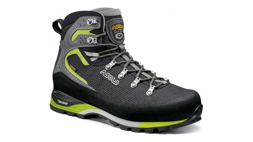 Asolo Corax GV Boots - Mens, Black/Green Lime, 12, A12038-561-120