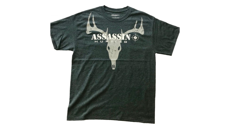 Assassin Deer Skull T-Shirt - Mens, Charcoal, Large 86154