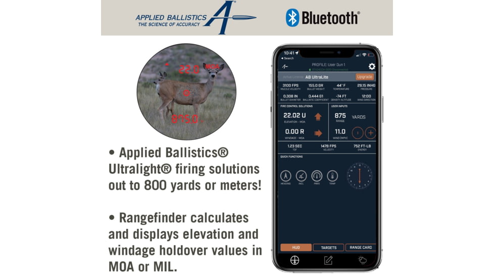 Astra Optix OTX-2400A 6x21 Rangefinder with Applied Ballistics, Black/Tan, OTX-2400A