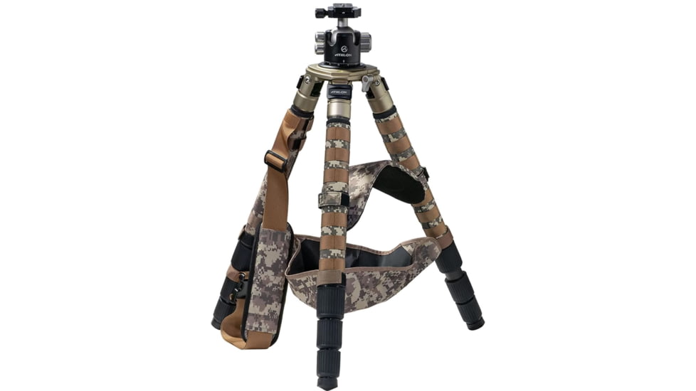 Athlon Optics Midas CF40 40mm Tube Carbon Fiber Tripod, Black/Tan, 706005