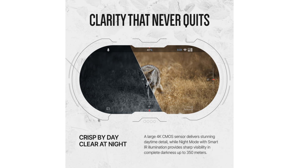 ATN Binox 6 Dual Multispectral 6-48x25mm Thermal Imaging Binocular w/Built-in Laser Rangefinder, 50 Hz, 256x192, Black, MSBNB6225A