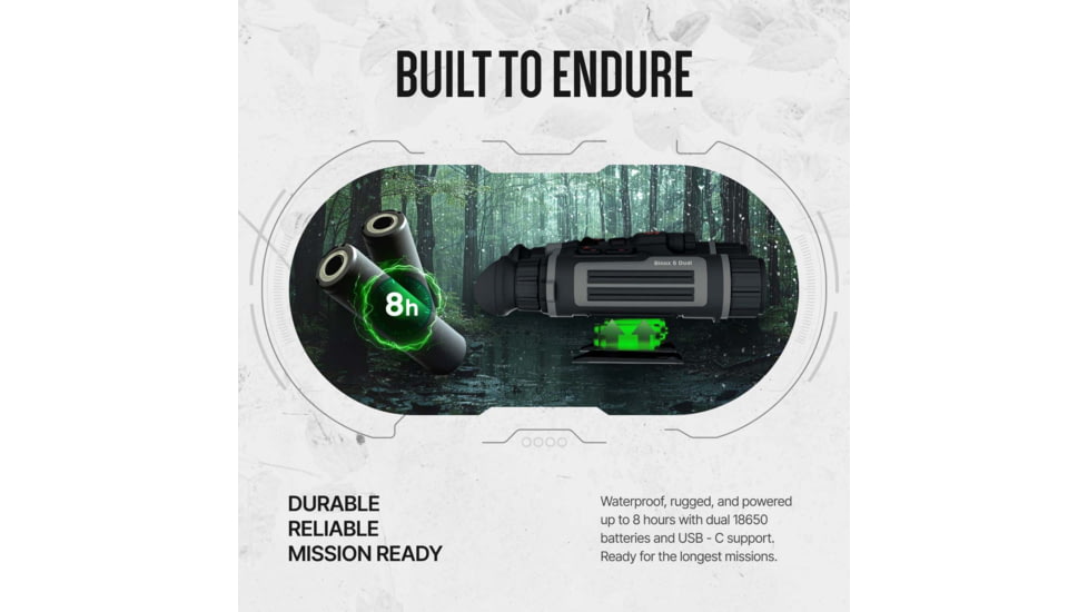 ATN Binox 6 Dual Multispectral 6-48x25mm Thermal Imaging Binocular w/Built-in Laser Rangefinder, 50 Hz, 256x192, Black, MSBNB6225A