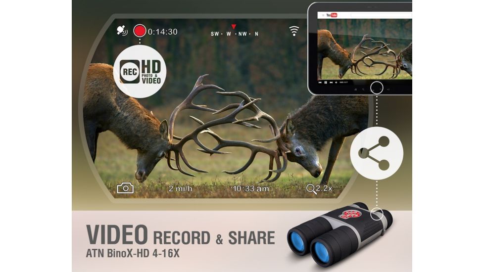 ATN BinoX-HD 4x Smart Day and Night Binocular w/ GPS DGBNBNHDX2