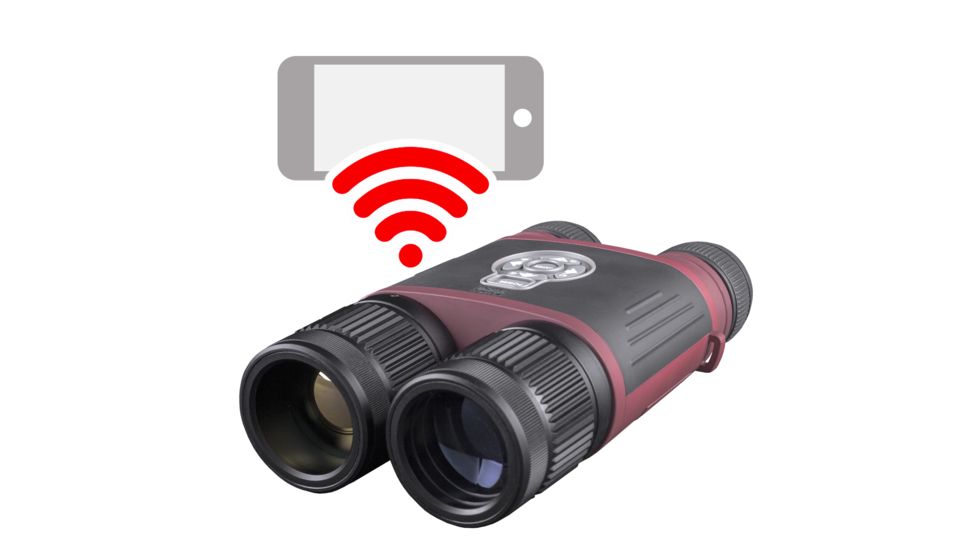 ATN BinoX THD Thermal Binoculars w/Video Recording, Wi-Fi, GPS, Smartphone Control via App. Red/Black