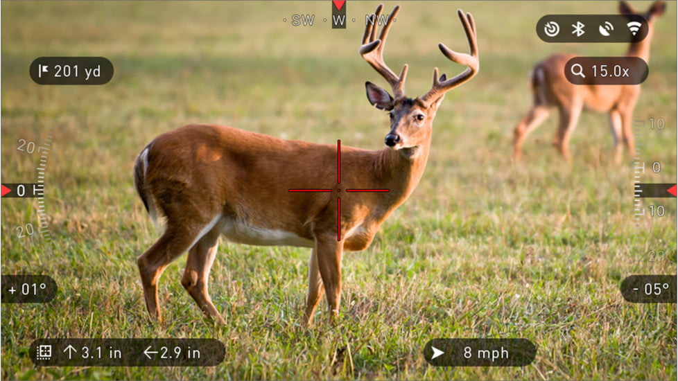 ATN Laser Ballistics 1000 Rangefinder w/ Bluetooth, Ballistic Calculator and Shooting Solutions App, Black, LBLRF1000B